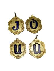 ALTIN KAPLAMA HARF KOLYE UCU LOTU