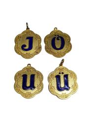 ALTIN KAPLAMA HARF KOLYE UCU LOTU