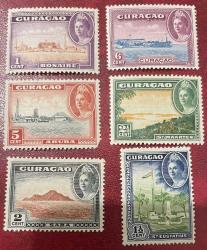 1943.KLASİK.GURAÇAO  ADASI.6 PUL ŞARNİYELLİDAMGASIZ RESİMDEKİ ÜRÜN