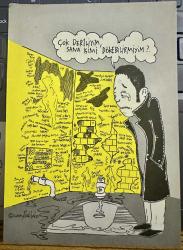 Karikatür Cüneyt Taktuka  Eski Kartpostal