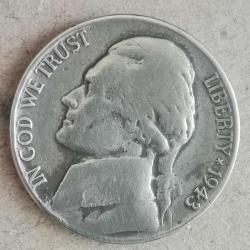AMERİKA  1943 P   5  CENT  GÜMÜŞ  5  GRAM