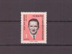 1966 Türk Büyükleri ve Meşhurları ''2373 Nolu Valör - Reşat Nuri Güntekin'' Mnh Lüks Pul - TV255