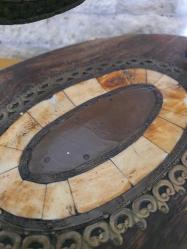 AHŞAP EL OYMA SEDEF KAKMA MAKYAJ AYNASI