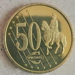 SETTEN ÇIKMA  SPECİMEN  İNGİLTERE   2003    50  EURO CENT   ÇİL  FANTAZİ PARA