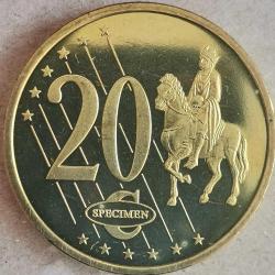 SETTEN ÇIKMA  SPECİMEN  İNGİLTERE   2003    20  EURO CENT   ÇİL  FANTAZİ PARA