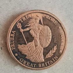 SETTEN ÇIKMA  SPECİMEN  İNGİLTERE   2005    5  EURO CENT   ÇİL  FANTAZİ PARA