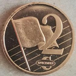 SETTEN ÇIKMA  SPECİMEN  İNGİLTERE   2003    2  EURO CENT   ÇİL  FANTAZİ PARA