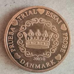 SETTEN ÇIKMA  SPECİMEN  DANİMARKA   2003     2  EURO CENT    ÇİL  FANTAZİ PARA