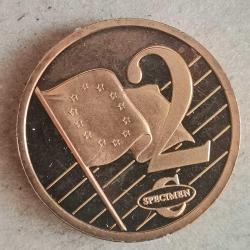 SETTEN ÇIKMA  SPECİMEN  DANİMARKA   2003     2  EURO CENT    ÇİL  FANTAZİ PARA