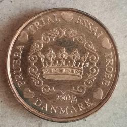SETTEN ÇIKMA  SPECİMEN  DANİMARKA   2003     1  EURO CENT    ÇİL  FANTAZİ PARA