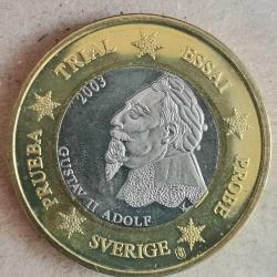 SETTEN ÇIKMA  SPECİMEN  İSVEÇ   2003     1  EURO     ÇİL  FANTAZİ PARA