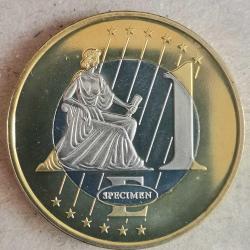 SETTEN ÇIKMA  SPECİMEN  İSVEÇ   2003     1  EURO     ÇİL  FANTAZİ PARA