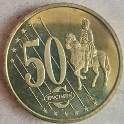 SETTEN ÇIKMA  SPECİMEN  İSVEÇ   2003     50  EURO  CENT    ÇİL  FANTAZİ PARA