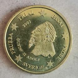 SETTEN ÇIKMA  SPECİMEN  İSVEÇ   2003     20  EURO  CENT    ÇİL  FANTAZİ PARA