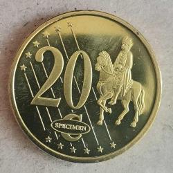 SETTEN ÇIKMA  SPECİMEN  İSVEÇ   2003     20  EURO  CENT    ÇİL  FANTAZİ PARA