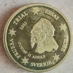 SETTEN ÇIKMA  SPECİMEN  İSVEÇ   2003     10  EURO  CENT    ÇİL  FANTAZİ PARA