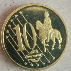 SETTEN ÇIKMA  SPECİMEN  İSVEÇ   2003     10  EURO  CENT    ÇİL  FANTAZİ PARA