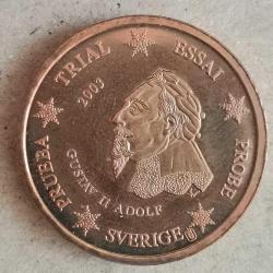 SETTEN ÇIKMA  SPECİMEN  İSVEÇ   2003     5  EURO  CENT    ÇİL  FANTAZİ PARA