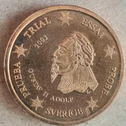 SETTEN ÇIKMA  SPECİMEN  İSVEÇ   2003    1  EURO  CENT    ÇİL  FANTAZİ PARA