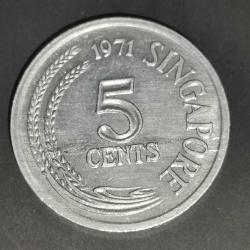 SİNGAPUR  1971  5 CENT  HATIRA FAO - Dünya Gıda Örgütü