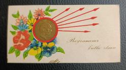 1930-1940 YILLARI İSMET İNÖNÜ KABARTMA PORTRESİ GÖRSELLİ CUMHURİYET HALK PARTİSİ BAYRAM TEBRİK KARTI ÇİL KONDİSYONDA