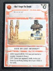 Star Wars Oyun Kartı 1998