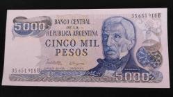 1977 YILI ARJANTİN  5000  PESO  HİÇ KULLANILMAMIŞTIR.