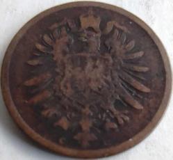 Almanya 1875 C 2 Pfennig Alman İmparatorluğu Nadir İlk Dönem Bakır Para