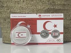 2023 - KKTC'nin Kuruluşunun 40. Yılı Gümüş Hatıra Parası - Darphane sertifikalı - Çil
