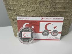 2023 - KKTC'nin Kuruluşunun 40. Yılı Gümüş Hatıra Parası - Darphane sertifikalı - Çil