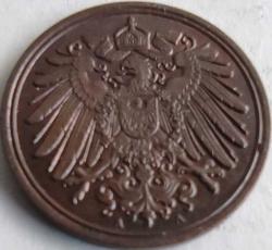 Almanya 1907 A 1 Pfennig Alman İmparatorluğu (A Darphanesi - Berlin) Bakır Para