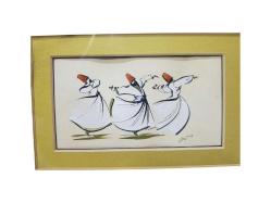 SANATÇI İMZALI SEMAZEN DERVİŞLER RESMİ