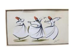 SANATÇI İMZALI SEMAZEN DERVİŞLER RESMİ