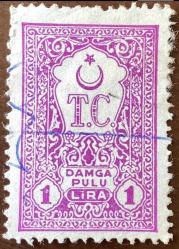 1966 TÜRKİYE 1 LİRA DAMGA PULU