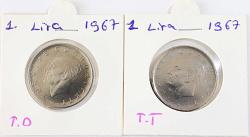 Türkiye Cumhuriyeti 1967 1 Lira TERS/ DÜZ Takım  (TCMK0003)