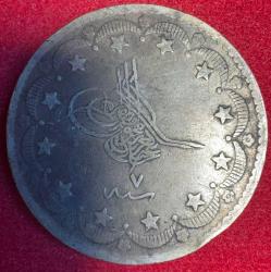 OSMANLI ABDÜLAZİZ 1861-1876  ( AH 1277-1293)  20 KURUŞ  GÜMÜŞ 1277/7