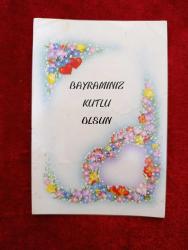 Dönem ürünü bayram tebrik kartı kartpostal