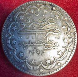OSMANLI ABDÜLHAMİD 1876-1909  ( AH 1293-1327)  10 KURUŞ  GÜMÜŞ 1293/33