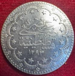 OSMANLI ABDÜLHAMİD 1876-1909  ( AH 1293-1327)  5 KURUŞ  GÜMÜŞ 1293/32
