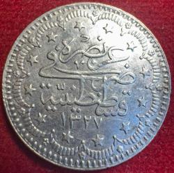 OSMANLI MEHMED REŞAD 1909-1918 ( AH 1327-1336)  5 KURUŞ GÜMÜŞ 1327/1