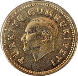 Türkiye Cumhuriyeti 1997 Yılı 2500  Lira   Kenar Yazısı Turaya Göre Düz  Sadece Darphane Setinde Bulunur (Nadir )  (TCMK0006)