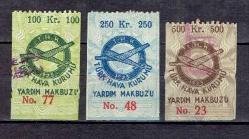 1943 TÜRK HAVA KURUMU ( THK )  DAMGALI TAM SERİ YARDIM PULLARI