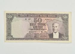 50 Türk Lirası 5 Emisyon 6 Tertip 1964 Senesi Elli Türk Lirası