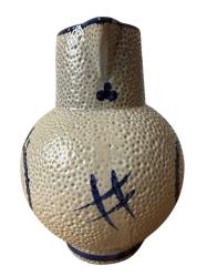 Antika West Almanya Tuz Sırlı El Boyaması Süt Sürahisi