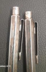 Caran d'Ache Geigy gümüş iki adet kalem,