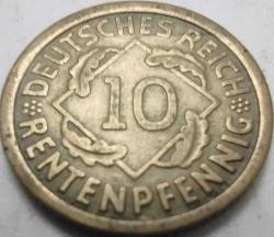 Almanya 1924 F 10 Reichspfennig Weimar Cumhuriyeti Alüminyum-Bronz Madeni Para