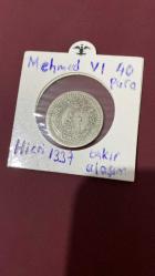 V. Mehmed Reşad nikel 40 para hicri 1327 6.15 gr