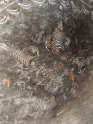 Tekke işi, Osmanlı Dönemi Mührü Süleyman Motifli, 56 cm. 2400 gr. Komple Desenli Bakır Tepsi..Şark Köşesi için ideal.