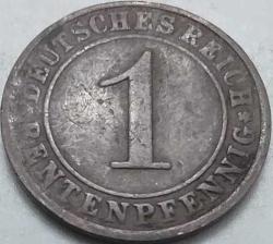 Almanya 1924 A 1 Reichspfennig Weimar Cumhuriyeti Bronz Madeni Para