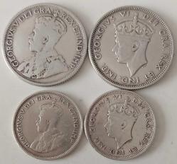 1921-1938 KIBRIS 9 PIASTRE GÜMÜŞ PARALAR İLE 1921-1938 KIBRIS 4½ PIASTRE GÜMÜŞ PARA SETİ 4 ADET 2RRR1A1 ÇOK NADİRDİR